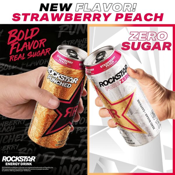 Rockstar Punched Energy Strawberry Peach - Image 4