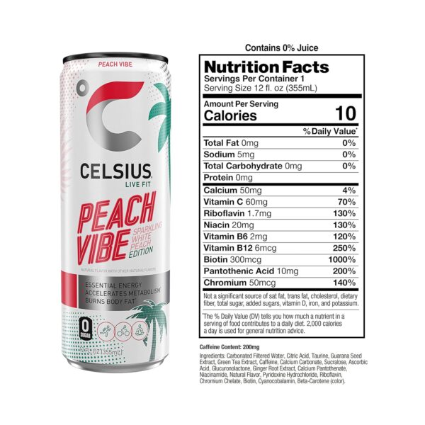 Celsius Functional Sparkling Peach Vibe - Image 5