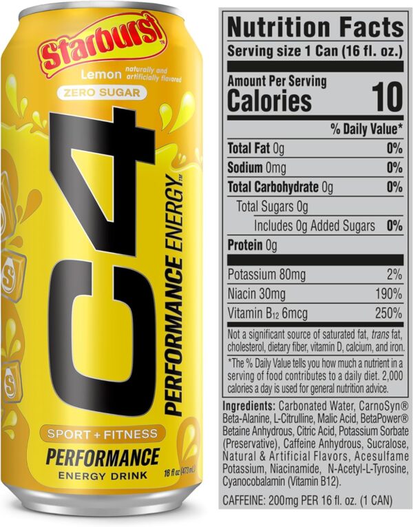 C4 Sport and Fitness Starburst Lemon - Image 3