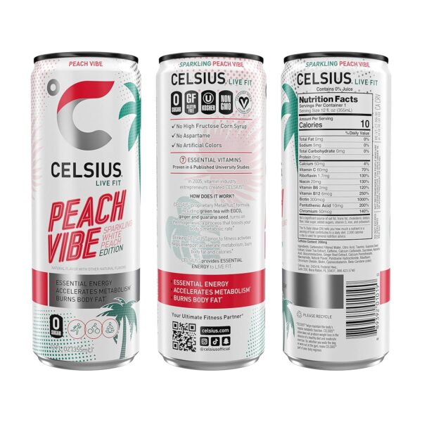 Celsius Functional Sparkling Peach Vibe - Image 6