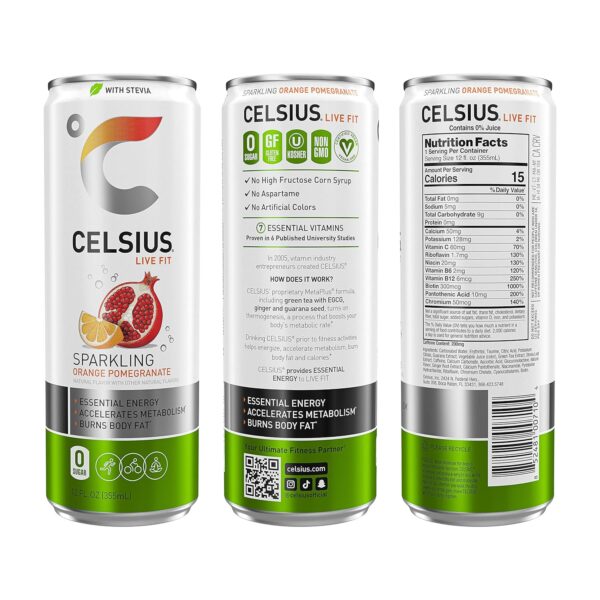 Celsius Stevia: Sparkling Orange Pomegranate - Image 5