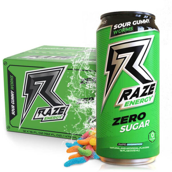 Raze Energy Sour Gummy Worms